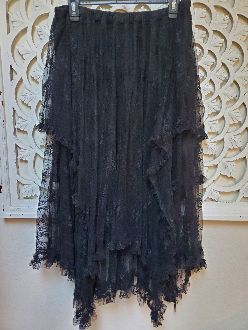 Black Lace Skirt With Mini Liner Stevie Knicks Inspired Witchy Baeverley 1XL NWT - Picture 5 of 10